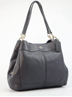 Navy Lexy Pebbled Coach Bag
